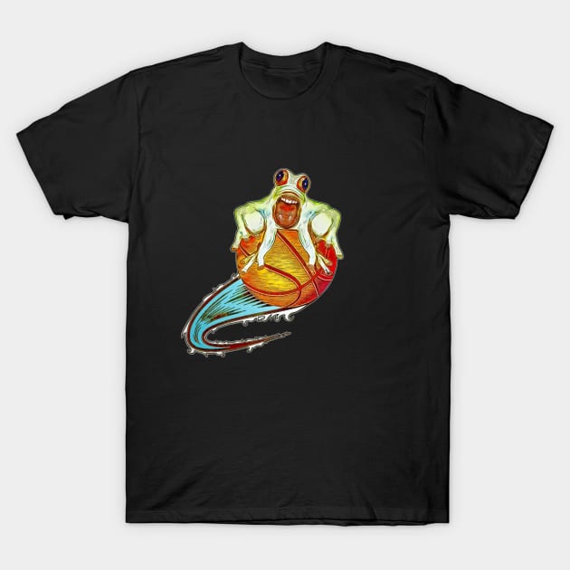 Basketball frog trend funny T-Shirt by UMF - Fwo Faces Frog